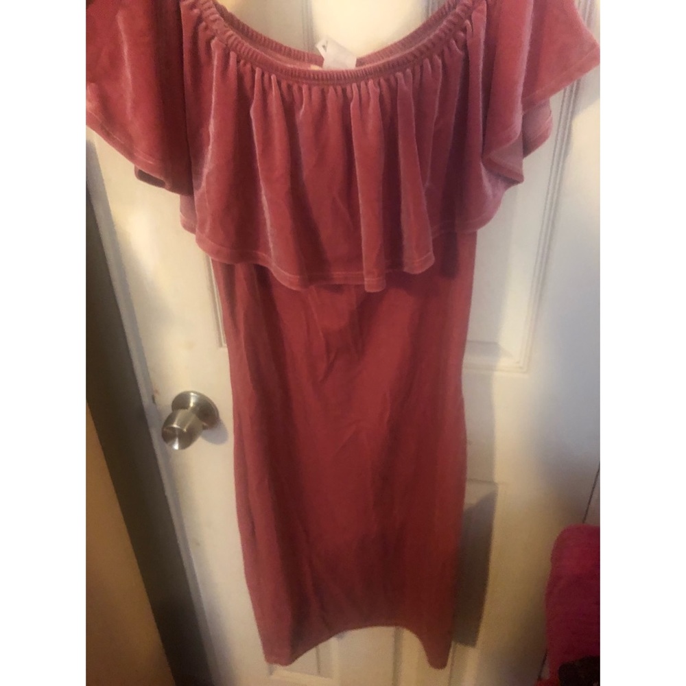 Velvet off the shoulder dress
